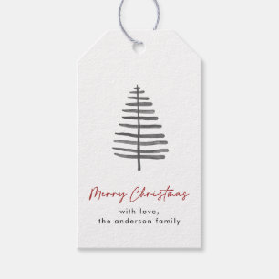 Minimalistische frohe Weihnachts-Scandi Tree Gesch Geschenkanhänger