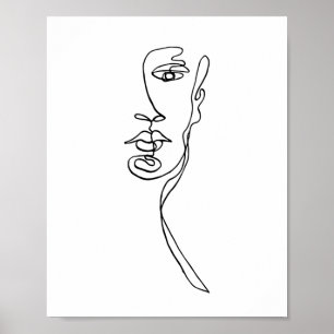 Minimalistische Frontlinie zeichne Druck  Poster