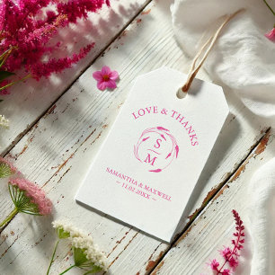 Minimalistische Fuchsia-Vorlieben Tags Monogram-Wa Geschenkanhänger