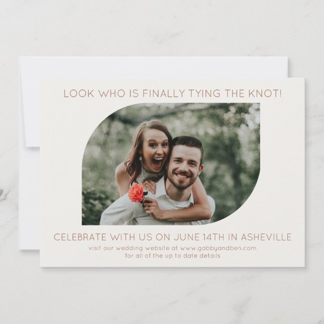 Minimalistische Fun Geometric Foto Frame Wedding Einladung (Vorderseite)