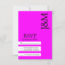 Minimalistische Fuschia Magenta RSVP-Karte