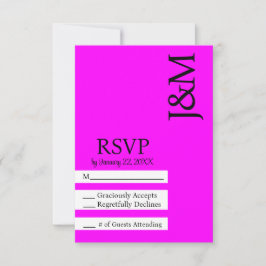 Minimalistische Fuschia Magenta RSVP-Karte RSVP Karte