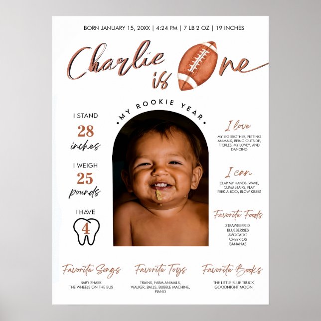 Minimalistische Fußballrookie des ersten Jahres Poster (Vorne)