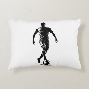 Minimalistische Fußballspieler-Silhouetten-Kunst-K Dekokissen