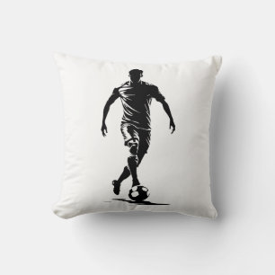 Minimalistische Fußballspieler-Silhouetten-Kunst-K Kissen