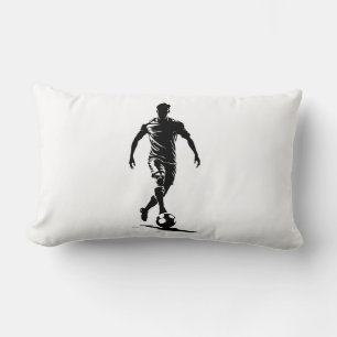 Minimalistische Fußballspieler-Silhouetten-Kunst-K Lendenkissen