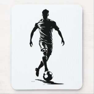 Minimalistische Fußballspieler-Silhouetten-Kunst-M Mousepad