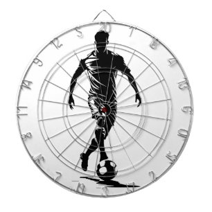 Minimalistische Fußballspieler-Silhouetten-Kunst-P Dartscheibe