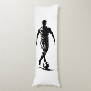 Minimalistische Fußballspieler-Silhouetten-Kunst Seitenschläferkissen