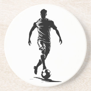 Minimalistische Fußballspieler-Silhouetten-Kunst-U Getränkeuntersetzer