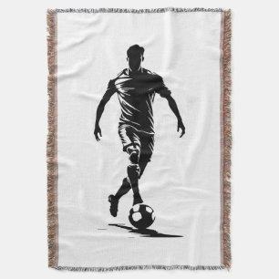 Minimalistische Fußballspieler-Silhouetten-Kunstde Decke