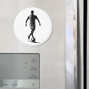 Minimalistische Fußballspieler-Silhouetten-Kunstma Magnet