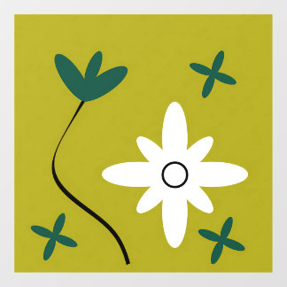 Minimalistische Gänseblümchen-Blumen-Abstrakte Bot Fensteraufkleber