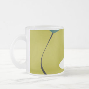 Minimalistische Gänseblümchen-Blumen-Abstrakte-Bot Mattglastasse