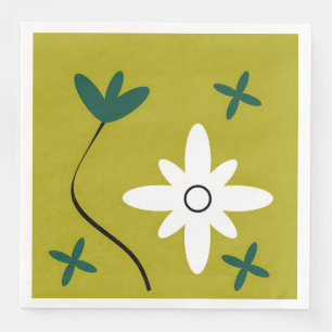 Minimalistische Gänseblumenblüten-Abstrakte-Botani Serviette