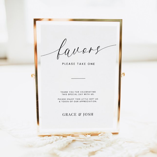Minimalistische Gastgeschenke Hochzeiten für elega Poster (Favors Sign)