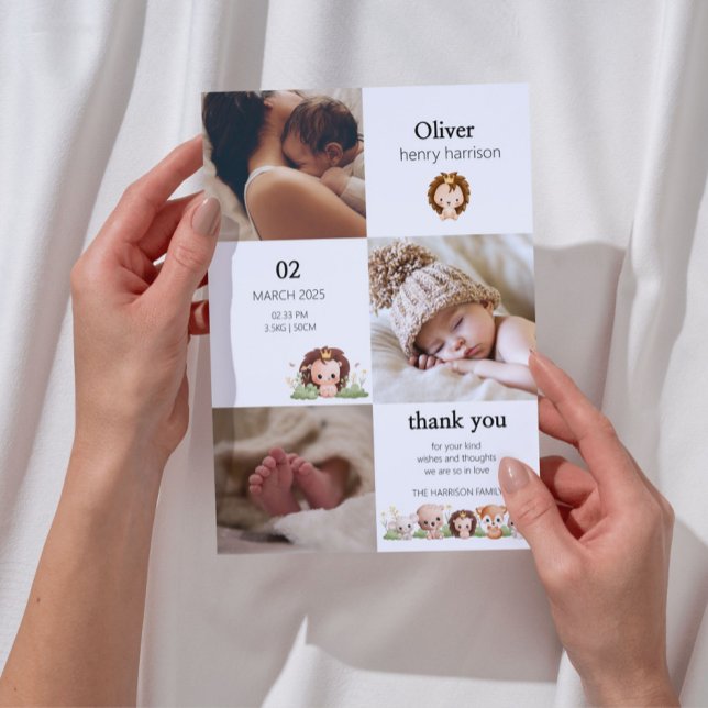 Minimalistische Geburtsankündigung Einladung (Birth Announcement Minimalist)