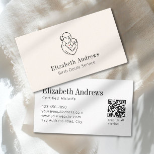 Minimalistische Geburtsdoula-Logo-Schwangerschaft  Visitenkarte