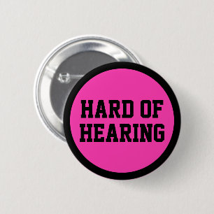 Minimalistische Gehörlosigkeit in rosa Schwarz Button