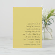 Minimalistische gelbe elegante moderne Hochzeit