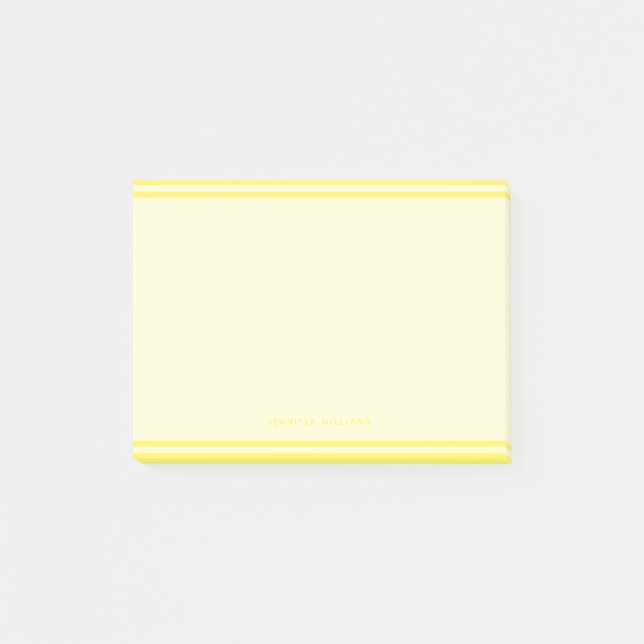 Minimalistische gelbe Ränder feminin elegant Post-it Klebezettel (Vorderseite)
