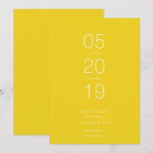 Minimalistische Gelbe Save the Date-Karte Einladung