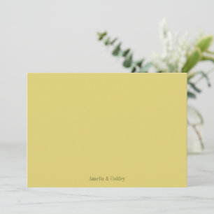 Minimalistische gelbe Sommer elegante Hochzeit ind Dankeskarte