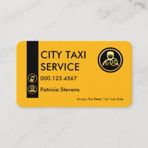 Minimalistische gelbe Taxifahrer-Visitenkarte Visitenkarte