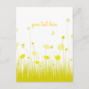 Minimalistische Gelbe und weiße Pfoten: Wiesenschr Postkarte