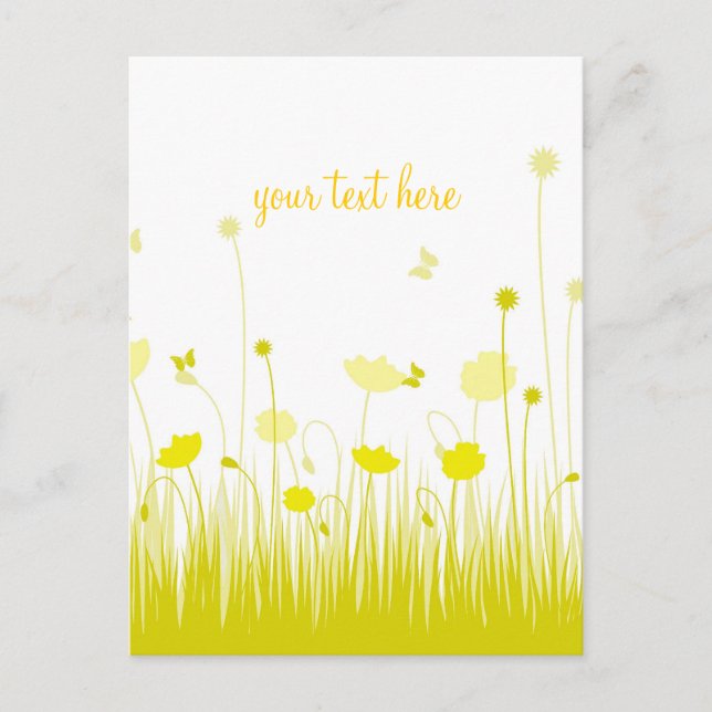 Minimalistische Gelbe und weiße Pfoten: Wiesenschr Postkarte (Vorderseite)