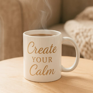 Minimalistische gemütliche Zitat-Tasse – “Schaffe Kaffeetasse