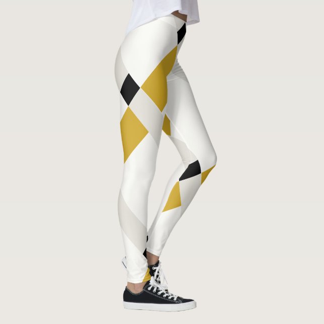 Minimalistische Geofarben blockiert Leggings der M (Rechts)