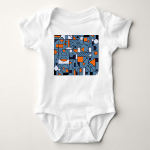 Minimalistische Geometrie: Retro-Abstraktes Poster Baby Strampler