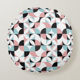 Minimalistische Geometrie, skandinavisches Kunstwe Rundes Kissen