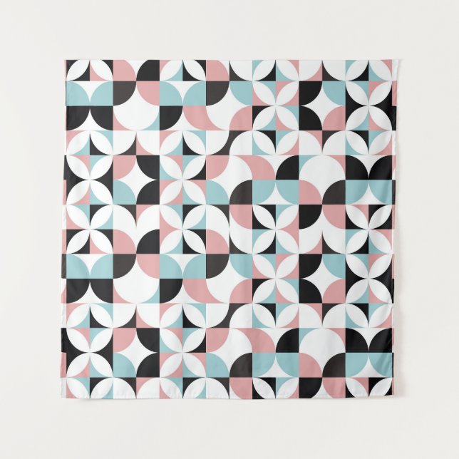 Minimalistische Geometrie, skandinavisches Kunstwe Wandteppich (Vorderseite)