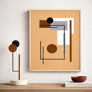 Minimalistische geometrische Balance in neutralen  Poster