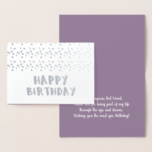 Minimalistische geometrische Blase Confetti Geburt Folienkarte (Anzeige)