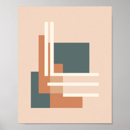 Minimalistische geometrische Blöcke und Linien Poster