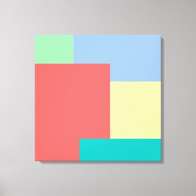 Minimalistische geometrische Farbblockfarben Leinwanddruck (Vorderseite)