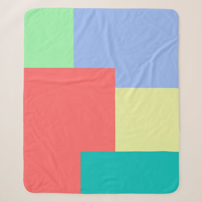 Minimalistische geometrische Farbblockfarben Sherpadecke (Vorderseite)