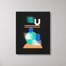 Minimalistische geometrische Farbkunst auf schwarz