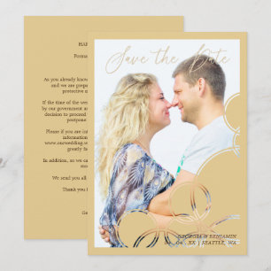 Minimalistische geometrische Formen Gold-Effekt-Fo Save The Date