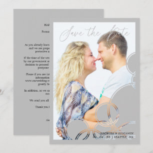 Minimalistische geometrische Formen Graues Foto Save The Date