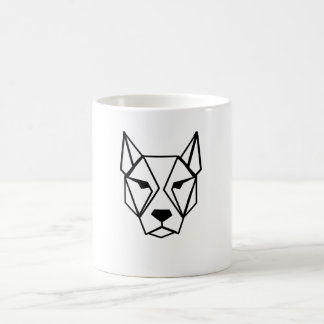 Minimalistische geometrische Keramiktasse mit Hund Kaffeetasse