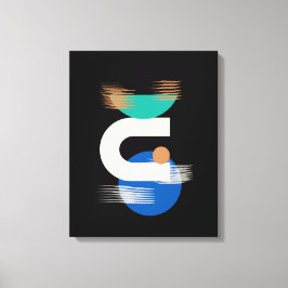Minimalistische geometrische Kunst auf schwarz geä Leinwanddruck