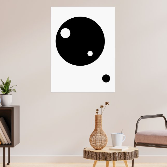 Minimalistische geometrische Kunst - Schwarze und  Poster (Wohnzimmer 3)