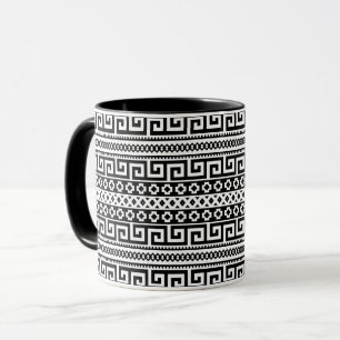Minimalistische geometrische Labyrinthlinien Schwa Tasse