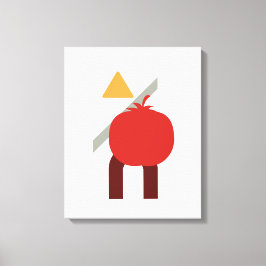 Minimalistische geometrische Lebensmittel/Tomaten- Leinwanddruck