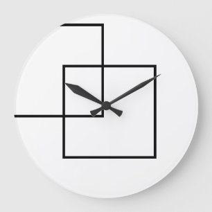 Minimalistische geometrische Quadrate rund Große Wanduhr