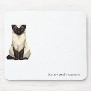 Minimalistische geometrische Siamkatze-Büro-Mauspa Mousepad